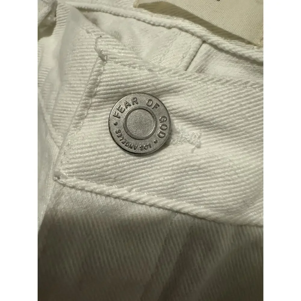 EUC Fear of God Fourth Collection White Skinny Jeans